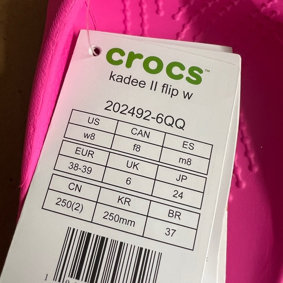 Crocs 8 Women’s Kadee Hot Pink Flip Flops - Picture 3 of 3